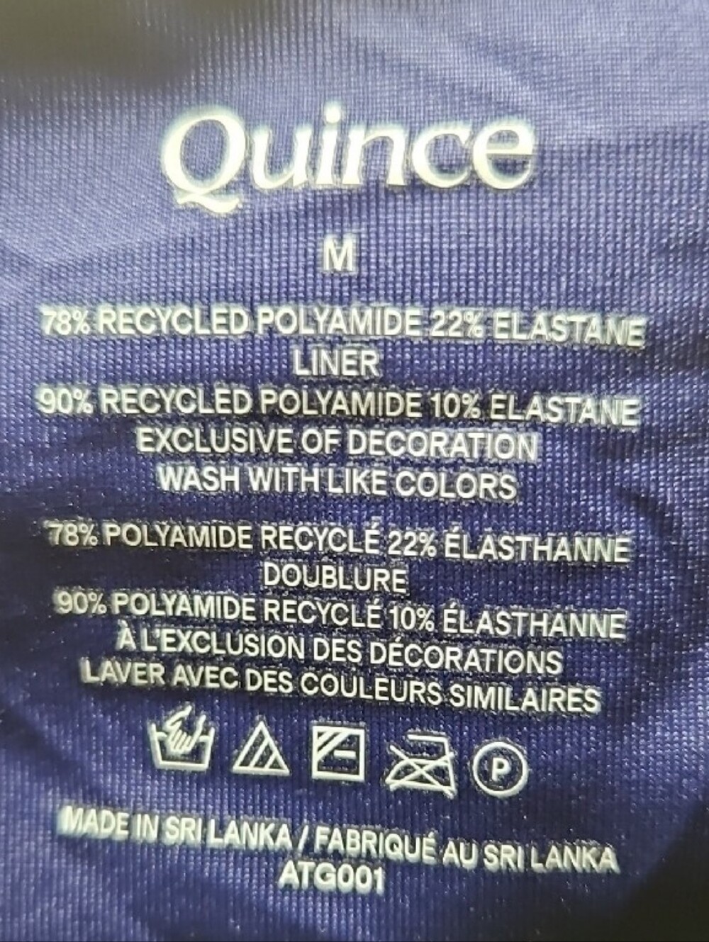 Quince Italian Low-Rise Bikini Swimsuit Bottom New Medium Navy Blue - Picture 5 of 6